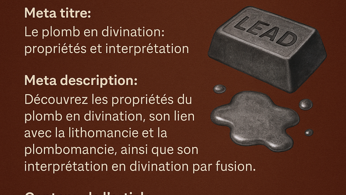 Plomb et divination : vertus, symboles et usages ésotériques